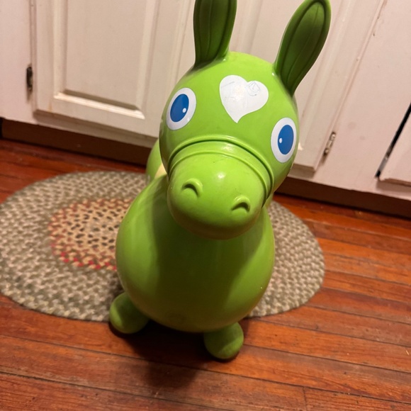 VTG 1984 Lime Green Rody Horse made in Italy Toddler Bounce Toy  Bouncing Horse - Picture 1 of 3